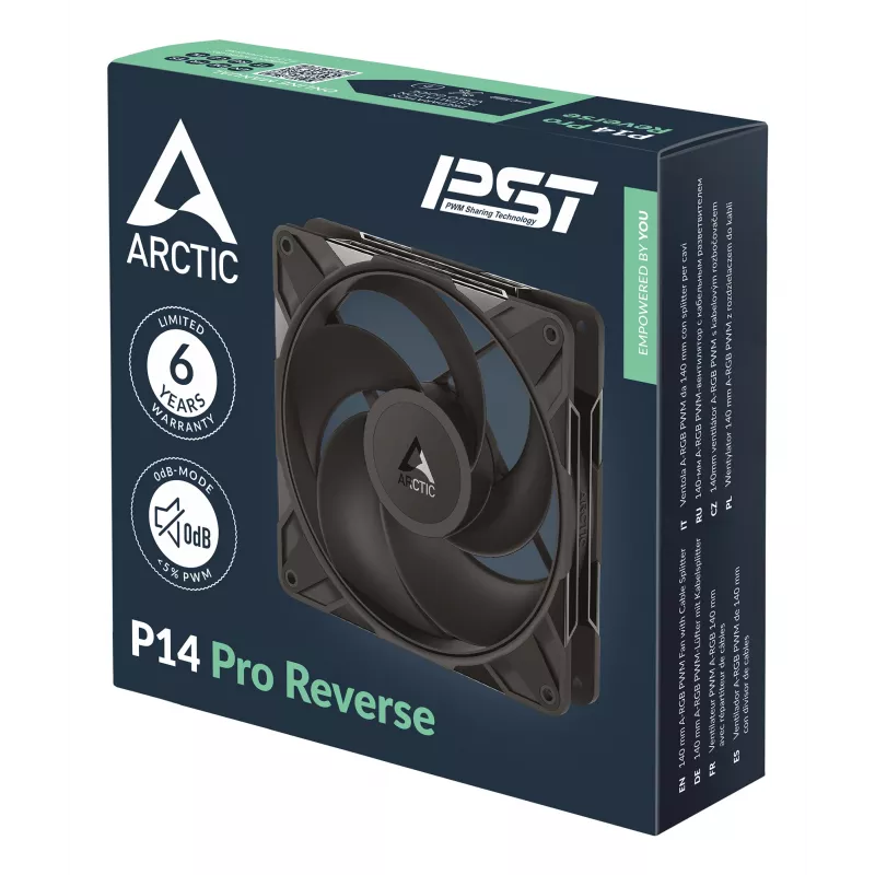 ARCTIC Freezer P14 Pro Reverse – 3er-Pack – 140-mm-A-RGB-PWM-Lüfter mit Kabel-Splitter