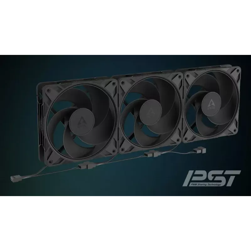 140-mm-Lüfter Arctic Freezer P14 Pro Reverse – 166,5 m³/h, 5,1 mmH₂O, Fluiddynamiklager, A‑RGB, PWM, schwarz, mit Kabel-Splitter