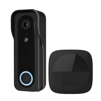 Video-Türsprechanlage TRUST DOORCAM-3000 Schwarz, 3 MP, Wi‑Fi 2,4 GHz, MicroSD bis zu 256 GB, Batterie/USB (8–24 V)