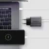 Wandladegerät AXAGON ACU-PQ67D, 67W, USB-C PD3.0 + USB-A QC4+, 2 Ausgänge, LCD-Anzeige, 100–240V