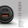 Auto-Ladegerät AXAGON PWC-PQ48, 48 W, USB-C (PD3.0) + USB-A (QC4+), Eingang 12–24 V, Schwarz