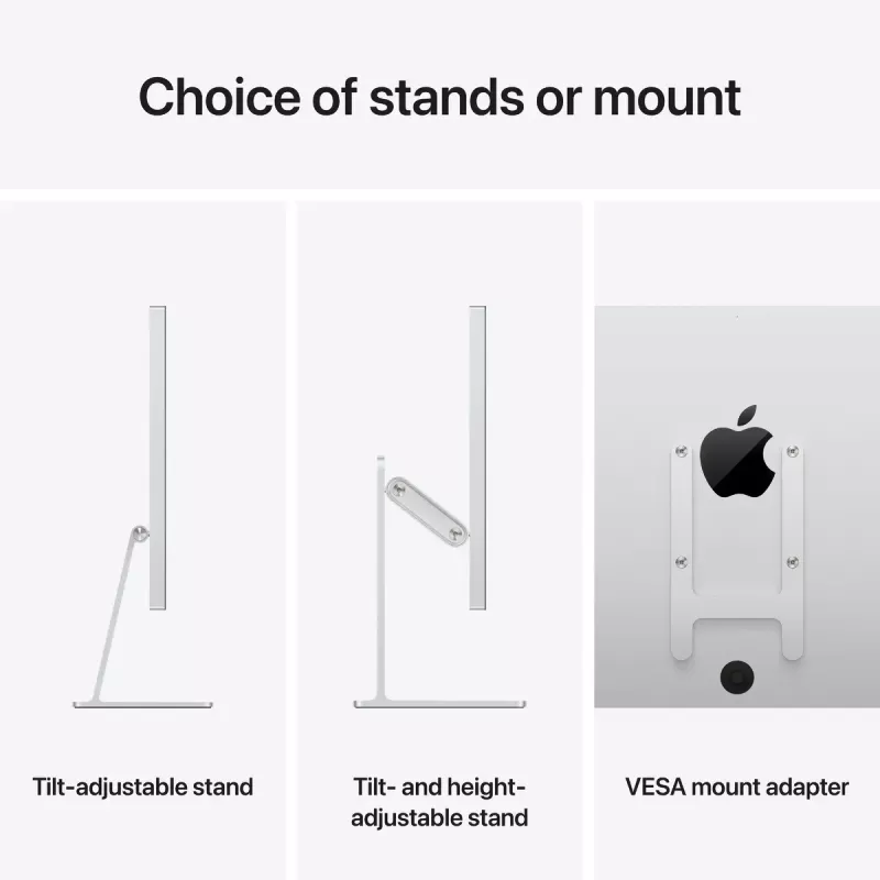 Monitor Apple Studio Display 27 Zoll 5K (5120×2880) LED, Standardglas, VESA-Halterung, Silber