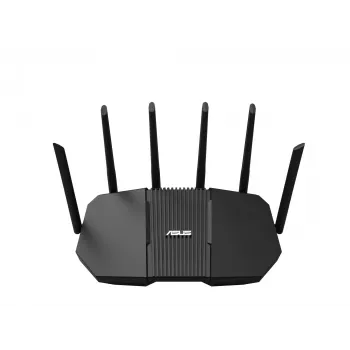 Tabletop-Router ASUS RT-BE90U BE9400 AiMesh — Tri-Band Wi‑Fi 7 (2,4/5/6 GHz), 9400 Mbit/s, 2,5 Gigabit Ethernet, 4× RJ‑45 LAN, USB, Schwarz