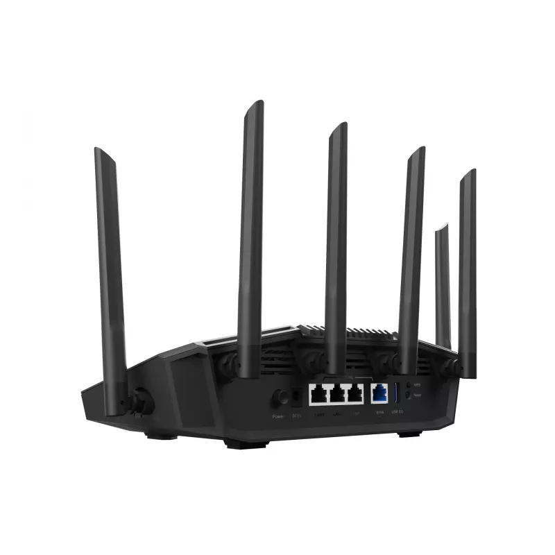 Tabletop-Router ASUS RT-BE90U BE9400 AiMesh — Tri-Band Wi‑Fi 7 (2,4/5/6 GHz), 9400 Mbit/s, 2,5 Gigabit Ethernet, 4× RJ‑45 LAN, USB, Schwarz