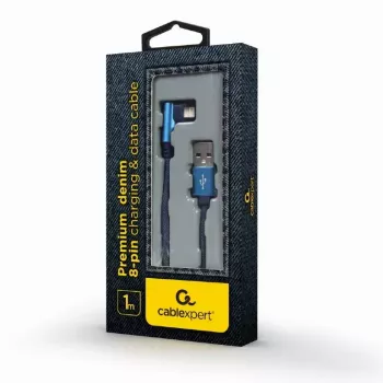 USB 2.0 Datenkabel Gembird CC-USB2J-AMLML-1M-BL — USB A auf Micro-USB B/Lightning, 1 m, Blau/Schwarz