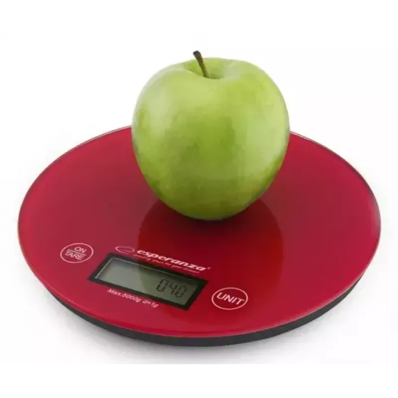 Elektronische Küchenwaage ESPERANZA EKS003R – 5 kg Kapazität, Tara, g/lb/oz, Rot