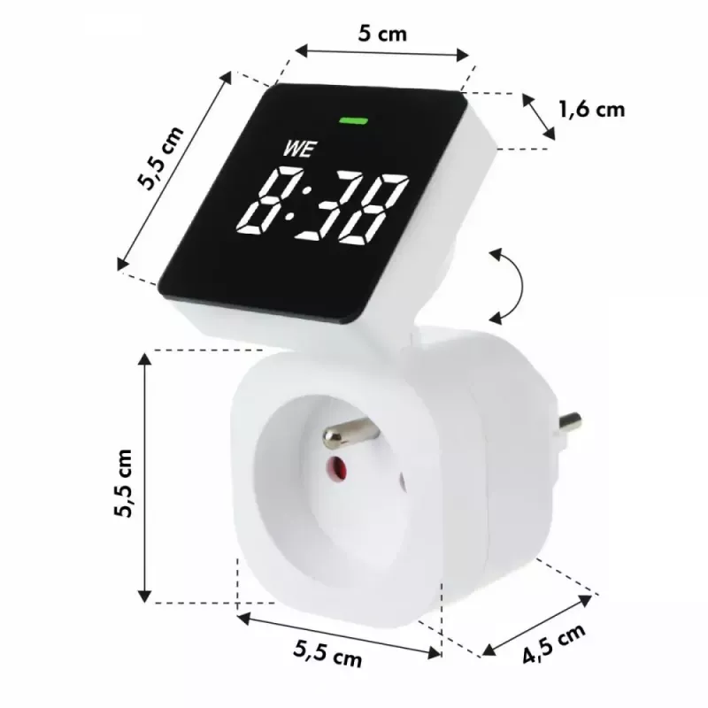 Digitale Zeitschaltuhr GreenBlue GB610E, max. Last 16A, IP20, programmierbare Ein-/Aus-Zyklen