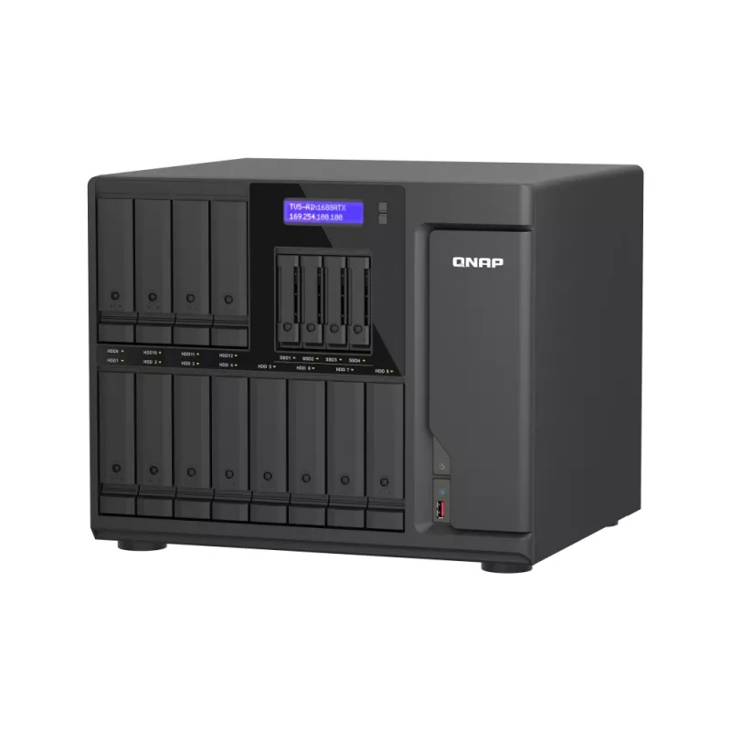QNAP TVS-AIH1688ATX-U7-32G NAS/Speicherserver Tower 32 GB DDR5 0 TB QuTS hero Black