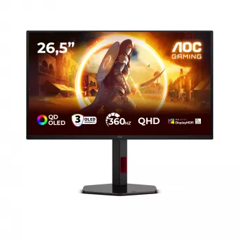 AOC G4 Q27G4SDR Computermonitor 67,3 cm (26,5 Zoll) 2560 x 1440 Pixel Quad HD QD-OLED Schwarz, Rot