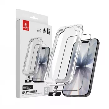 Displayschutzfolie aus gehärtetem Glas Crong EasyShield 2-Pack für iPhone 17 / 17 Pro / 16 Pro, Aluminosilikat, glänzend