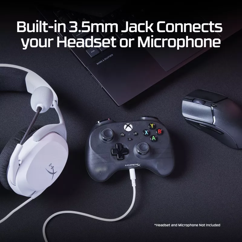 HyperX Clutch Tanto Mini WD Gaming Controller, Joystick, Xbox, Xbox One, Kabelgebunden, USB, Schwarz, 2,95 m
