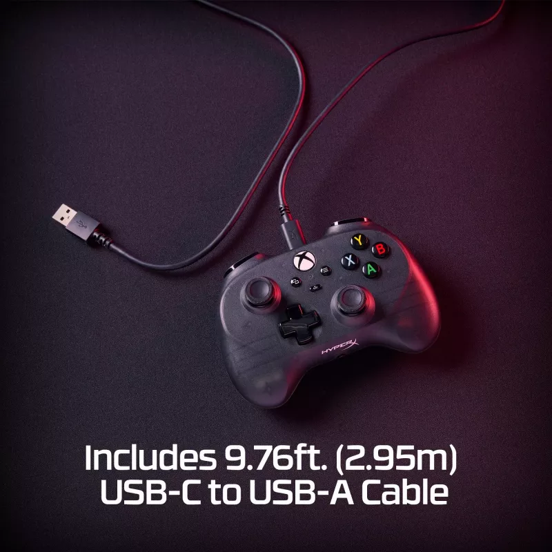 HyperX Clutch Tanto Mini WD Gaming Controller, Joystick, Xbox, Xbox One, Kabelgebunden, USB, Schwarz, 2,95 m