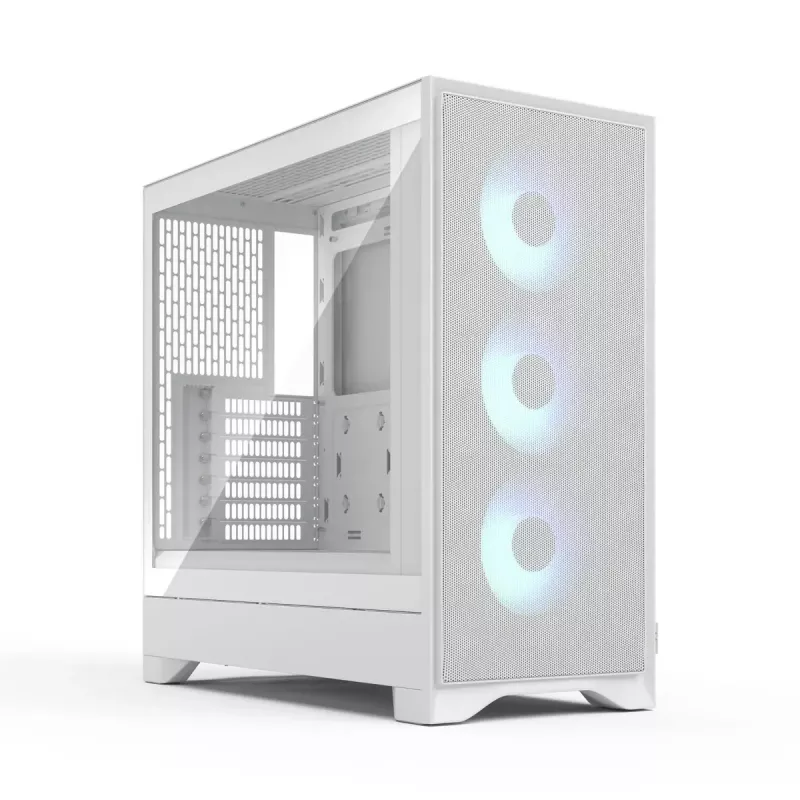 Fractal Design Pop 2 Air White TG RGB Midi Tower PC-Gehäuse – ATX/Micro-ATX/Mini-ITX, gehärtetes Glas, 3x120-mm-Frontlüfter