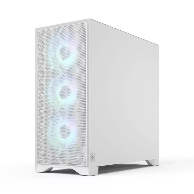 Fractal Design Pop 2 Air White TG RGB Midi Tower PC-Gehäuse – ATX/Micro-ATX/Mini-ITX, gehärtetes Glas, 3x120-mm-Frontlüfter