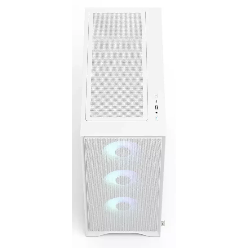Fractal Design Pop 2 Air White TG RGB Midi Tower PC-Gehäuse – ATX/Micro-ATX/Mini-ITX, gehärtetes Glas, 3x120-mm-Frontlüfter