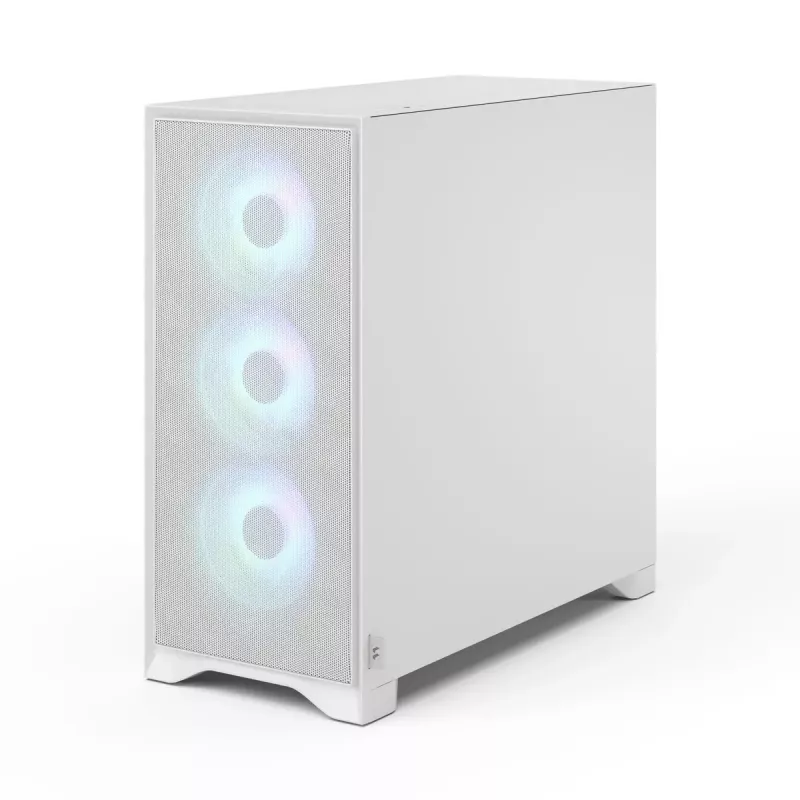Fractal Design Pop 2 Air White TG RGB Midi Tower PC-Gehäuse – ATX/Micro-ATX/Mini-ITX, gehärtetes Glas, 3x120-mm-Frontlüfter