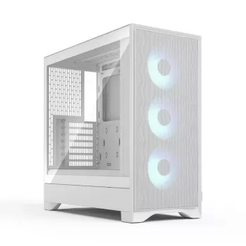 Fractal Design Pop 2 Air White TG RGB Midi Tower PC-Gehäuse – ATX/Micro-ATX/Mini-ITX, gehärtetes Glas, 3x120-mm-Frontlüfter