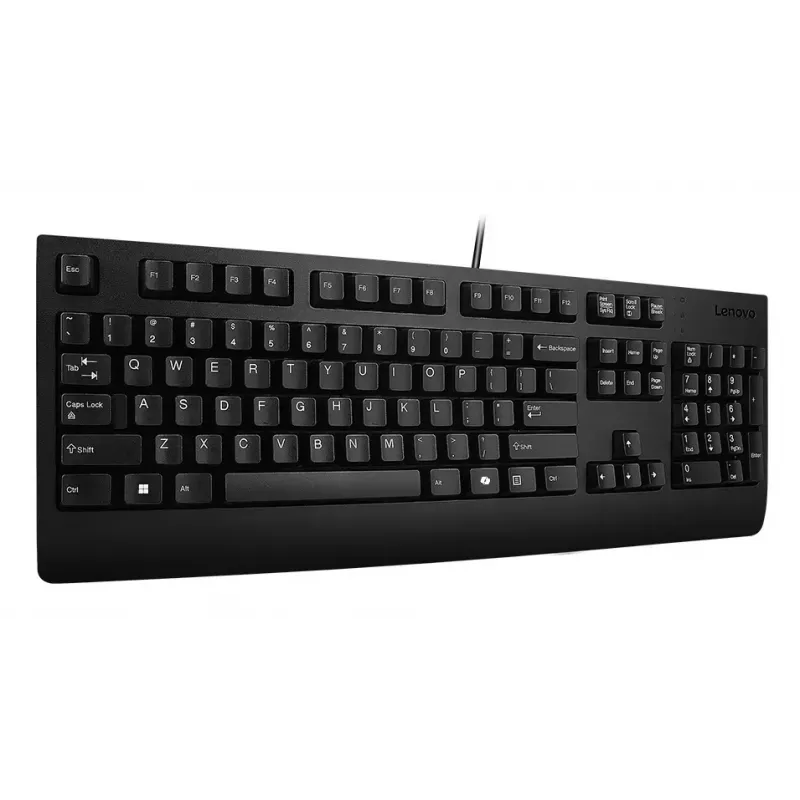 Kabelgebundene Full-Size-USB-Tastatur Lenovo 4Y41R64588 — US-Englisch, 104 Tasten, Kolbenschalter, 2 m Kabel, Schwarz