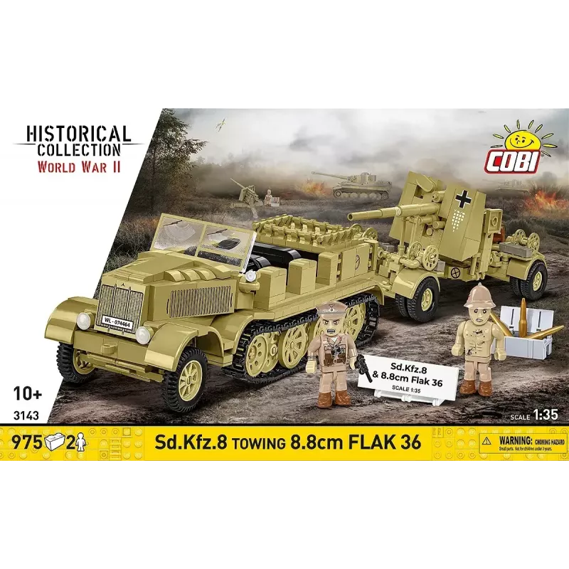 Cobi Blocks Sd.Kfz.8 mit 8,8 cm Flak 36 Baukasten, 975 Teile