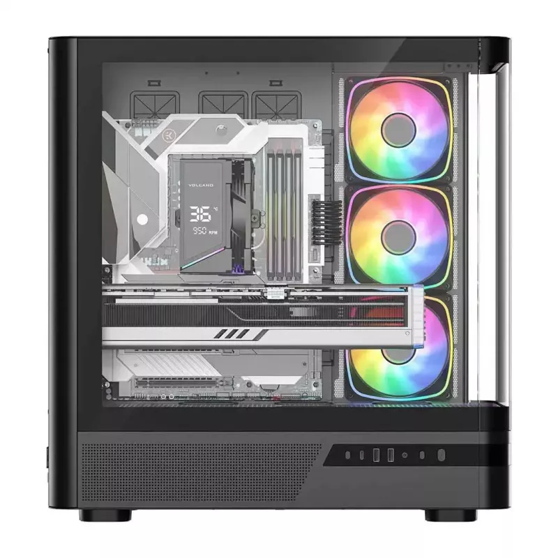 Computergehäuse MODECOM VOLCANO AQ200 ARGB MIDI schwarz
