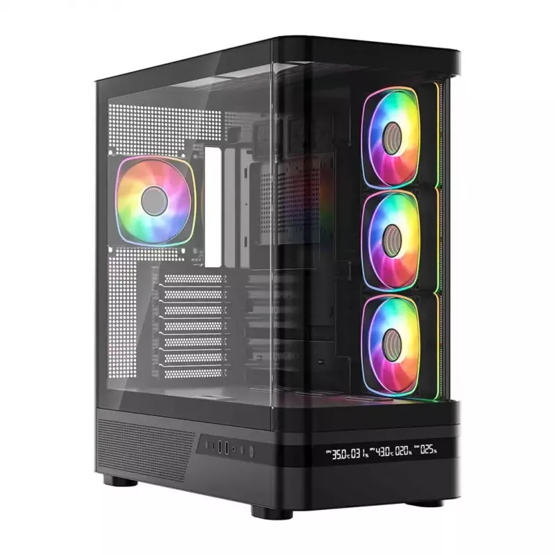 Computergehäuse MODECOM VOLCANO AQ200 ARGB MIDI schwarz