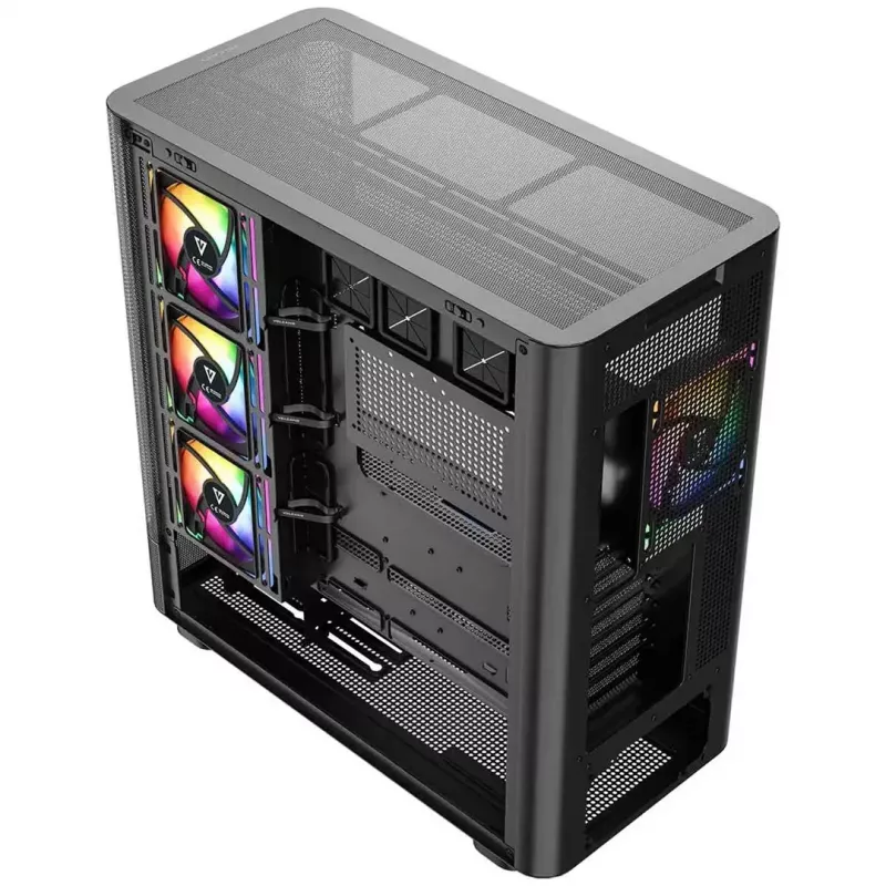 PC-Gehäuse MODECOM VOLCANO AQ400 ARGB MIDI Schwarz — MODECOM MC-A-AQ400-4FA-B
