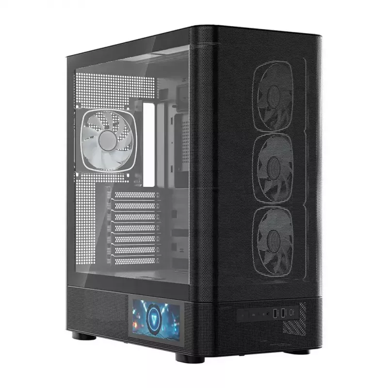PC-Gehäuse MODECOM VOLCANO AQ400 ARGB MIDI Schwarz — MODECOM MC-A-AQ400-4FA-B