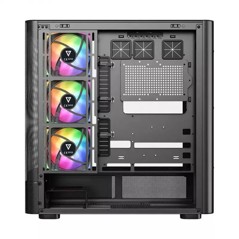 PC-Gehäuse MODECOM VOLCANO AQ400 ARGB MIDI Schwarz — MODECOM MC-A-AQ400-4FA-B