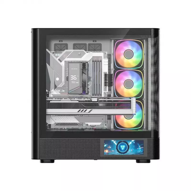 PC-Gehäuse MODECOM VOLCANO AQ400 ARGB MIDI Schwarz — MODECOM MC-A-AQ400-4FA-B