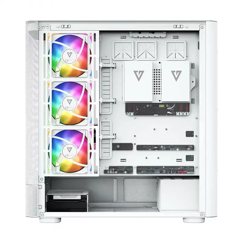 MODECOM VOLCANO AQ400 ARGB MIDI Tower Computergehäuse, weiß