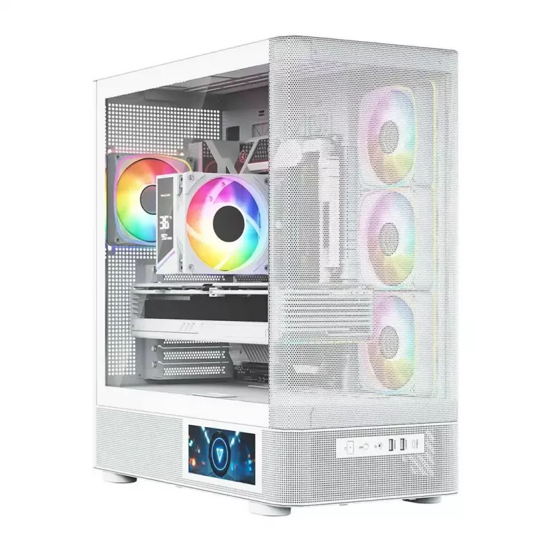 MODECOM VOLCANO AQ400 ARGB MIDI Tower Computergehäuse, weiß
