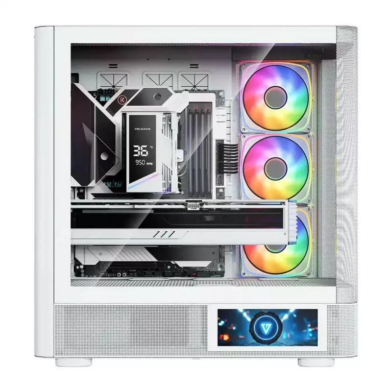 MODECOM VOLCANO AQ400 ARGB MIDI Tower Computergehäuse, weiß