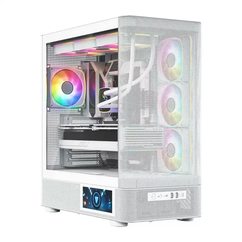 MODECOM VOLCANO AQ400 ARGB MIDI Tower Computergehäuse, weiß