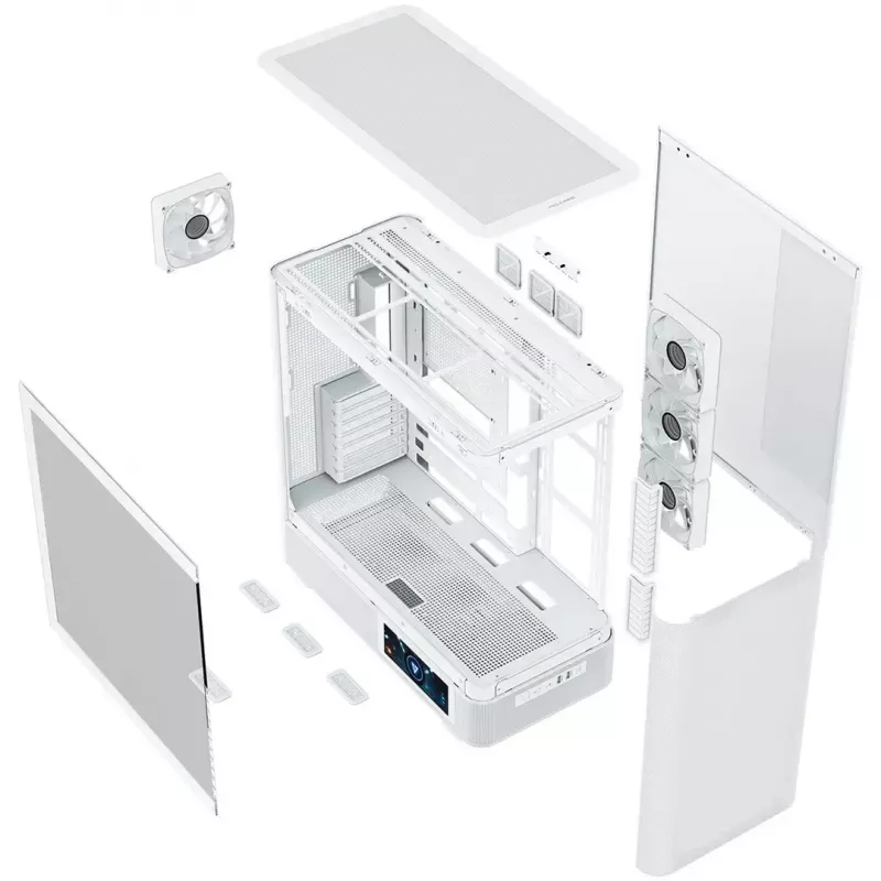 MODECOM VOLCANO AQ400 ARGB MIDI Tower Computergehäuse, weiß