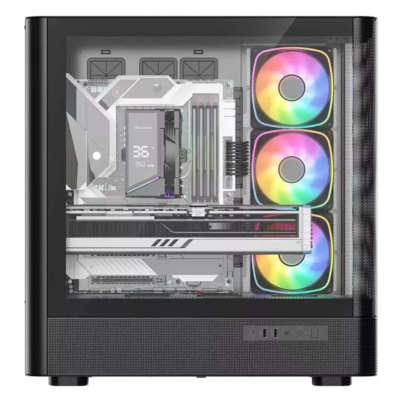 Computergehäuse MODECOM VOLCANO AQ500 ARGB MIDI schwarz