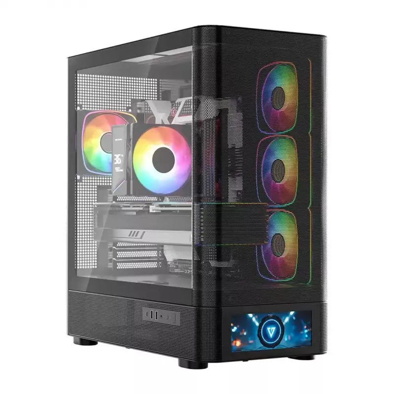 Computergehäuse MODECOM VOLCANO AQ500 ARGB MIDI schwarz