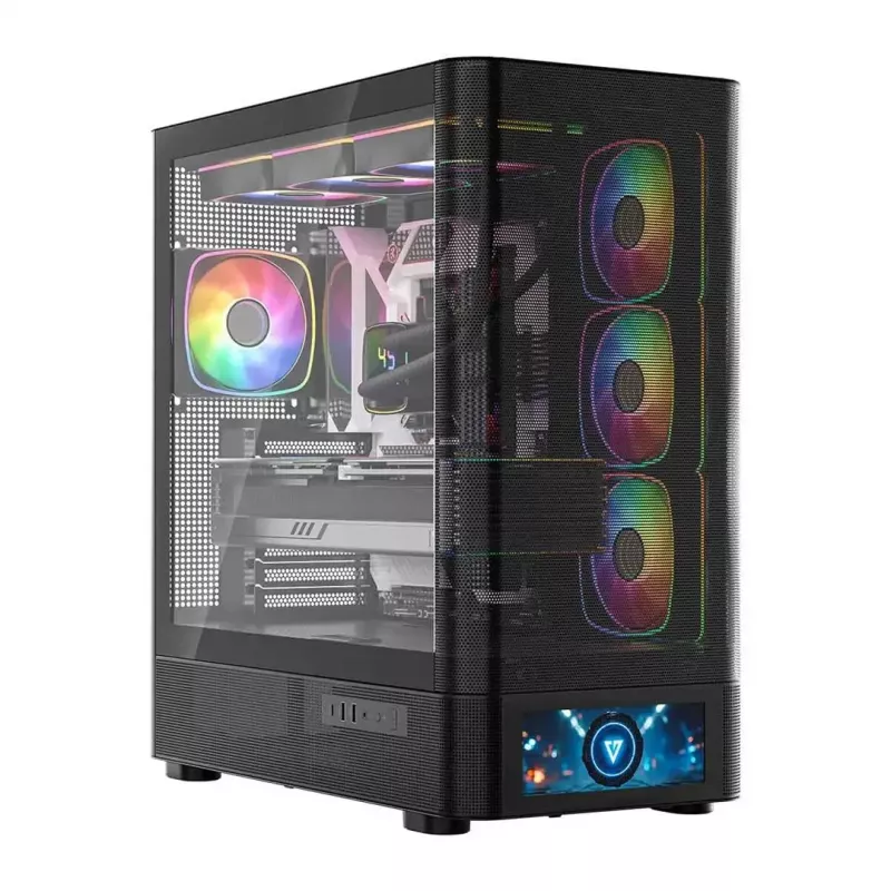 Computergehäuse MODECOM VOLCANO AQ500 ARGB MIDI schwarz