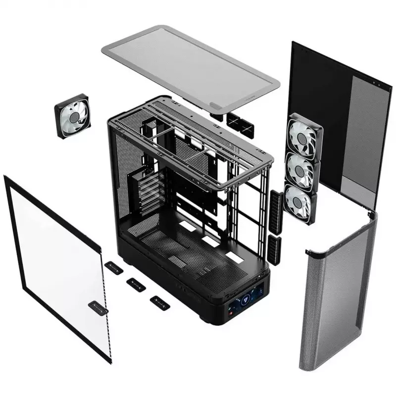 Computergehäuse MODECOM VOLCANO AQ500 ARGB MIDI schwarz