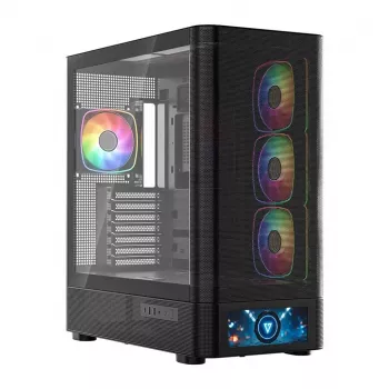Computergehäuse MODECOM VOLCANO AQ500 ARGB MIDI schwarz