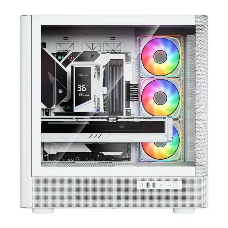 Computergehäuse MODECOM VOLCANO AQ500 ARGB MIDI weiß
