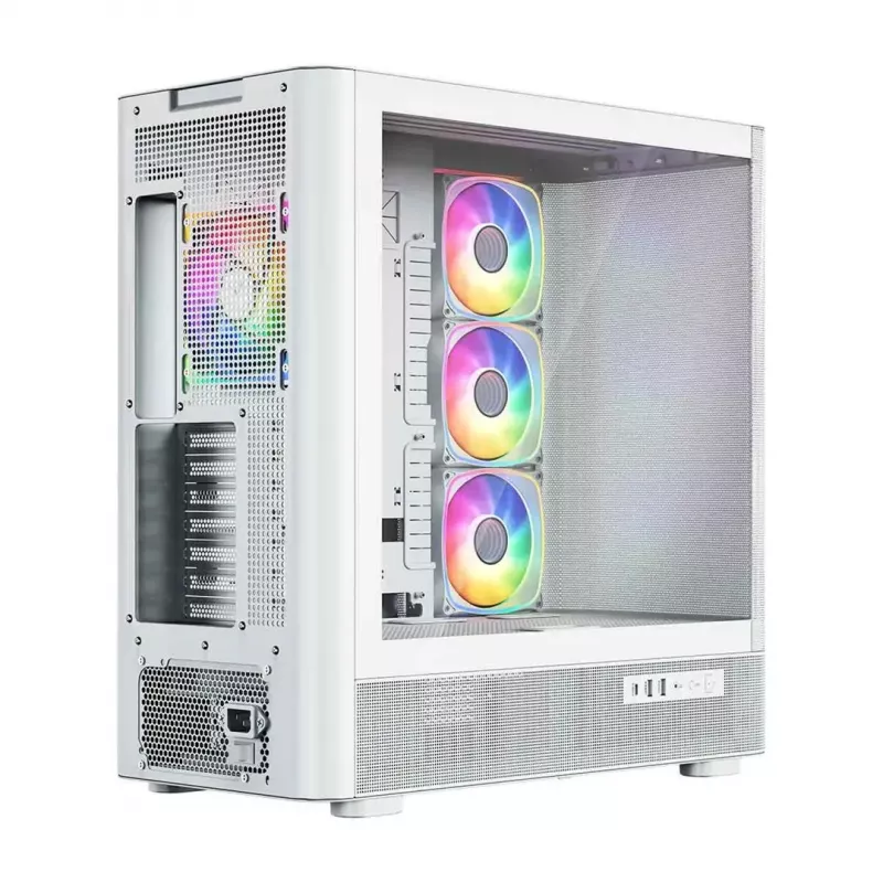 Computergehäuse MODECOM VOLCANO AQ500 ARGB MIDI weiß