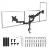 Monitorhalterung MACLEAN MC-137 — Gasdruckfeder, für 3 Monitore 17 Zoll–27 Zoll, je 2–8 kg, schwarz