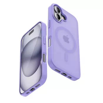 Crong Hybrid Matte Magnetic MagSafe Hülle für iPhone 17 — Transluzentes Lavendel, PC+TPU