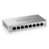 Managed L2 Gigabit Ethernet Switch Zyxel GS1200-8V3 — 8x RJ-45 10/100/1000, 16 Gbit/s, MAC 4000, Desktop, grau