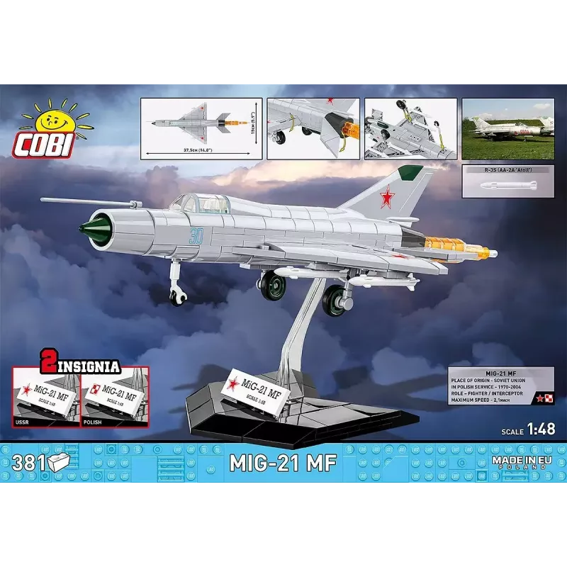 Konstruktionsblöcke Cobi MiG-21 MF 381-Blöcke-Set – Spielzeugmodell zum Bauen