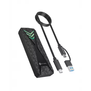 ICY BOX M.2 NVMe SSD-Gehäuse mit USB 3.2 Gen 2 Type-C und RGB-Beleuchtung