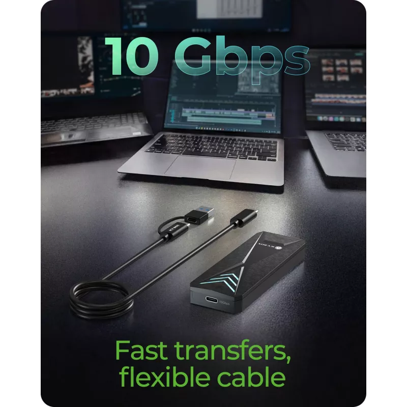 ICY BOX M.2 NVMe SSD-Gehäuse mit USB 3.2 Gen 2 Type-C und RGB-Beleuchtung