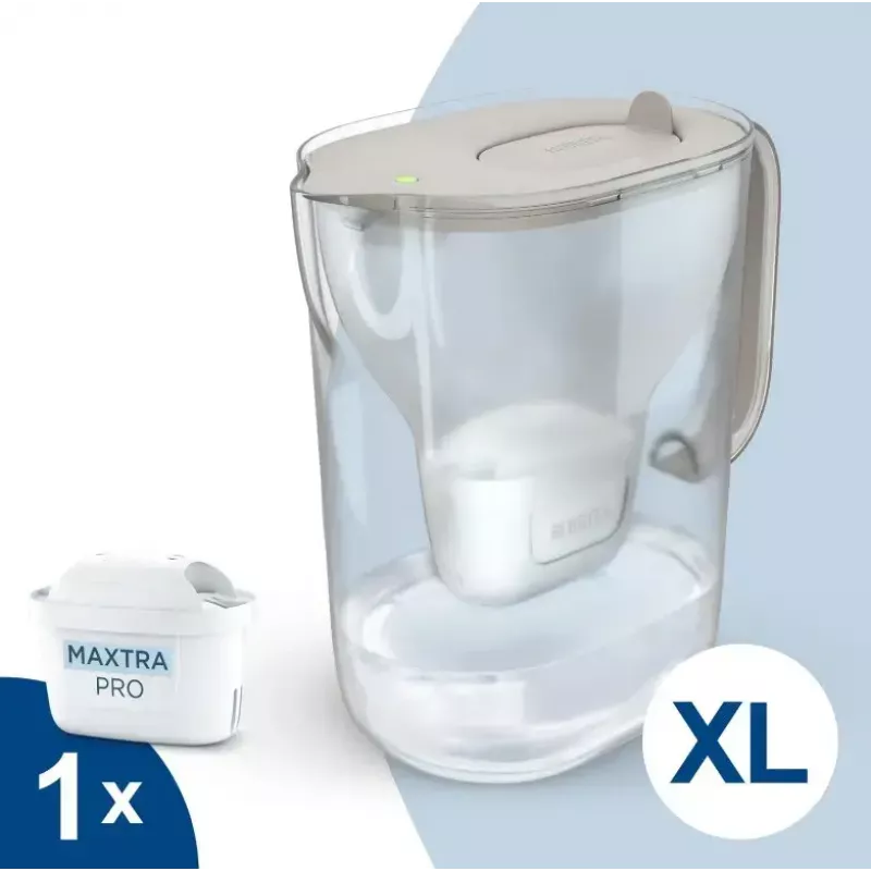 Wasserfilterkanne BRITA Style ESSENTIAL XL sand mit MX Pro Pure Performance Filter