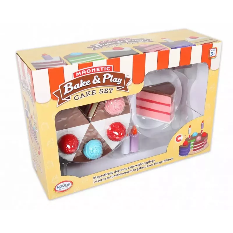 Magnetischer Spielzeugkuchen MALIK MalBlo Magnetic – Rollenspiel-Kuchenset mit magnetischen Scheiben und Zubehör