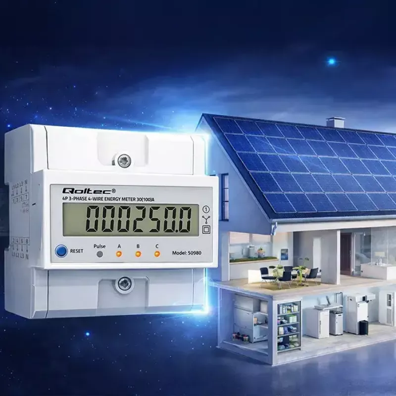 Drehstromzähler QOLTEC 50980 — 400 V, 100 A mit Reset
